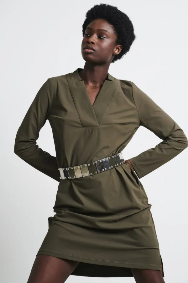 Jane Lushka Dress Kelly Technical Jersey | Army