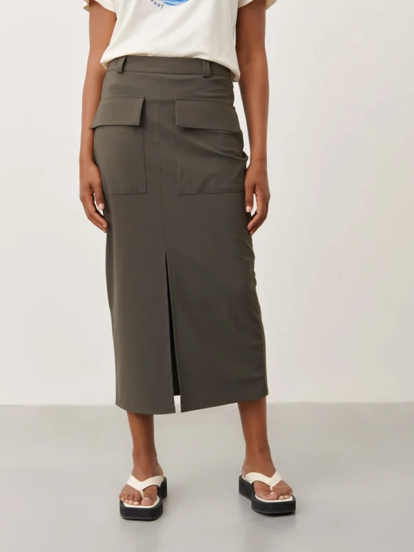 Jane Lushka Lara Skirt Technical Jersey | Army