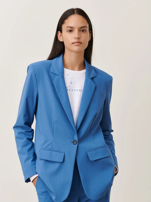 Jane Lushka Lima Blazer Technical Jersey | Mid Blue