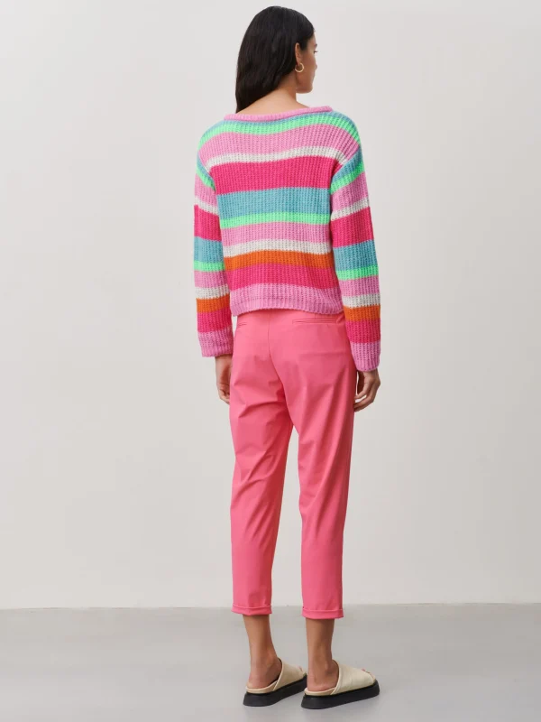 Jane Lushka Stripe PU Pullover | Multi