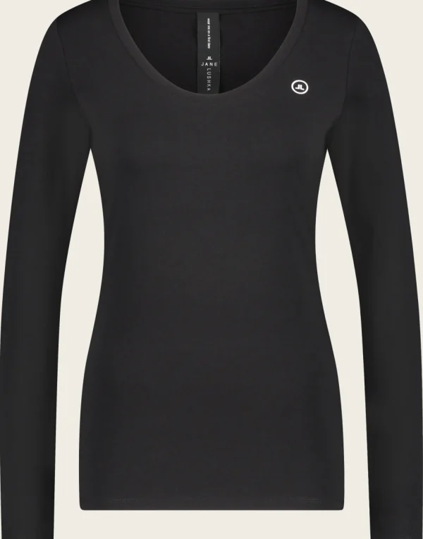 Jane Lushka T Shirt R Neck Easy Wear Organic Cotton | Black